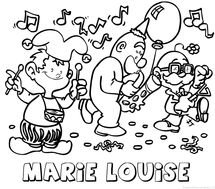 Marie louise carnaval kleurplaat